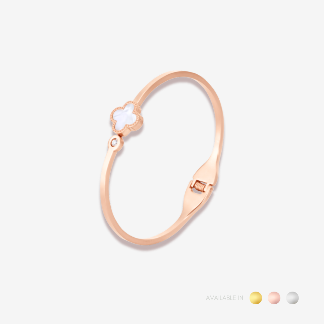 Aurelia Clover Rose Gold Bangle