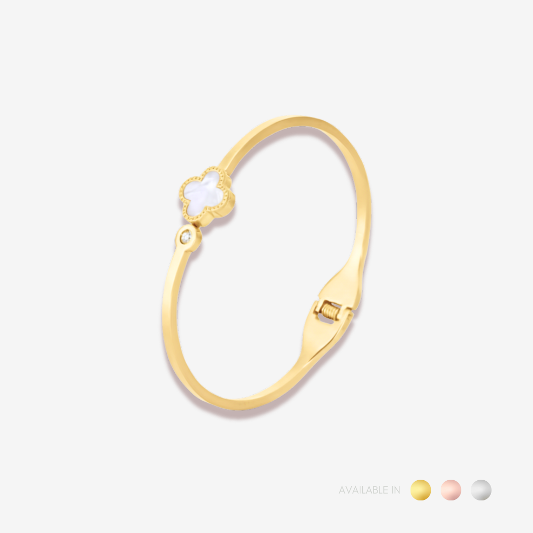 Aurelia Clover Silver Bangle