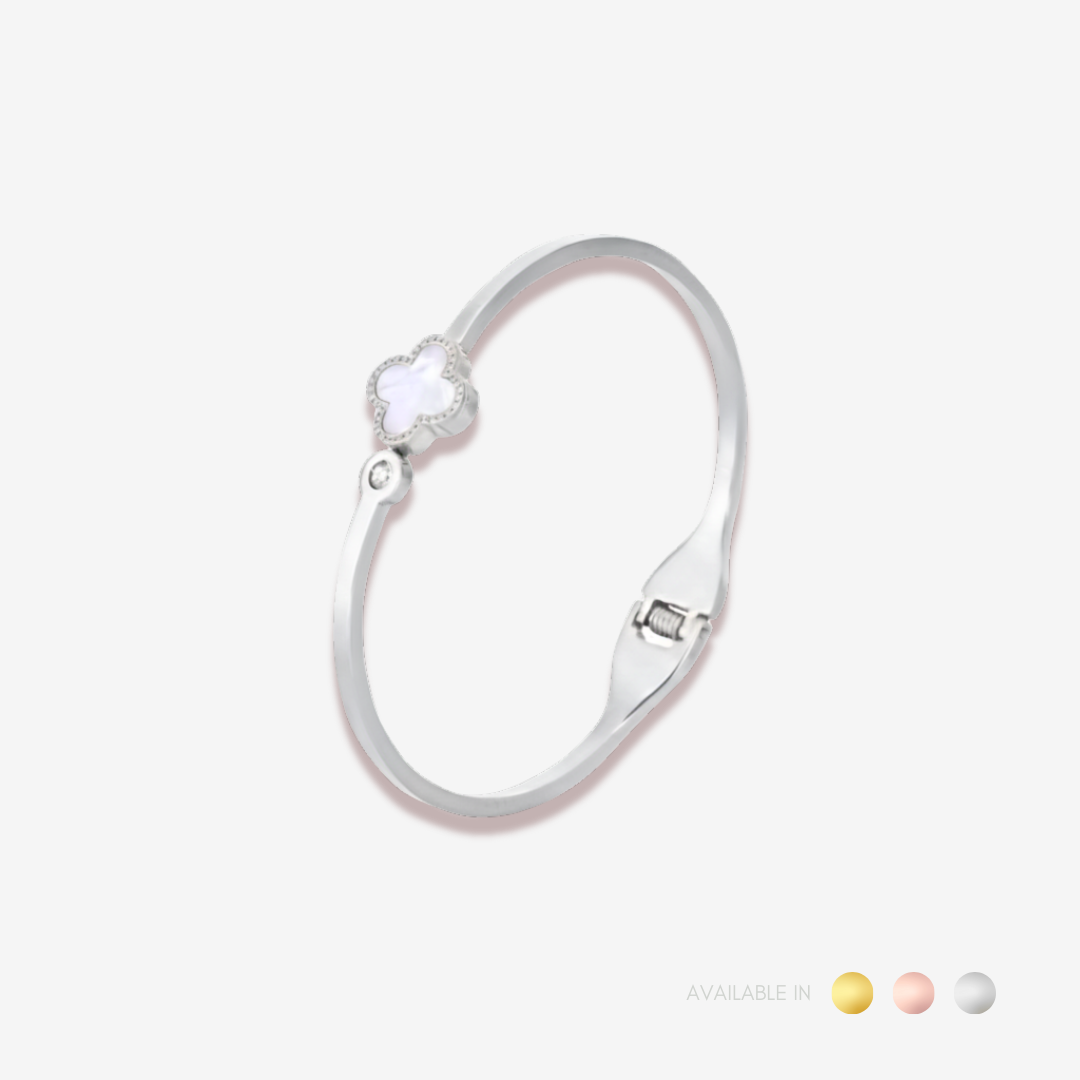Aurelia Clover Silver Bangle