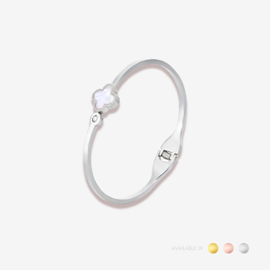 Aurelia Clover Silver Bangle