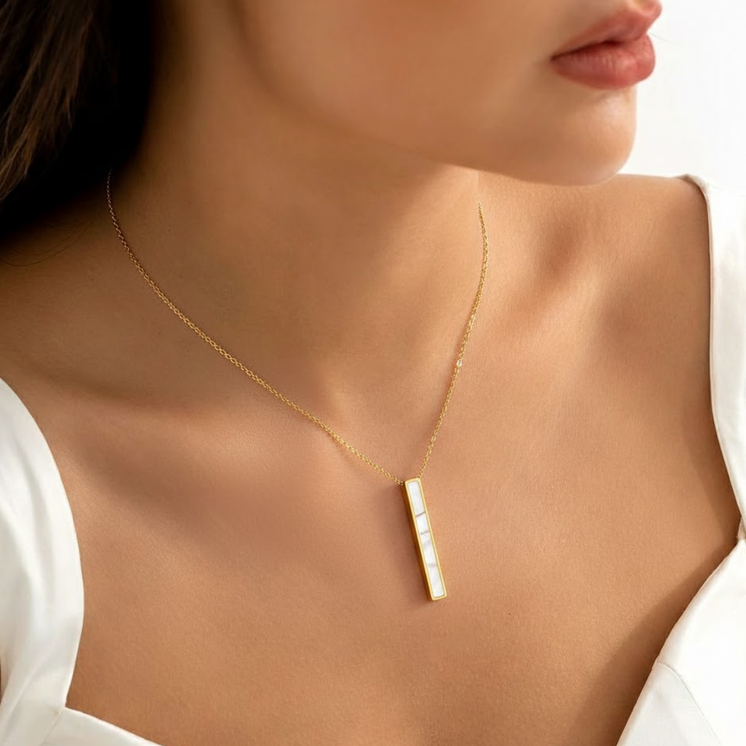 Auriel Bar Gold Titanium Necklace
