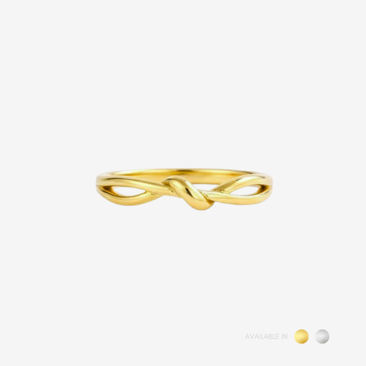 Aven Knot Gold Titanium Ring