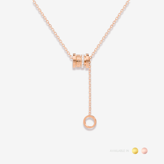Axis Drop Rose Gold Titanium Necklace