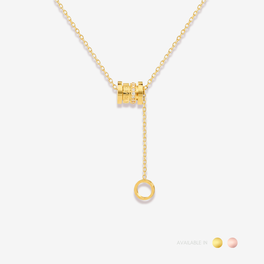 Axis Drop Gold Titanium Necklace