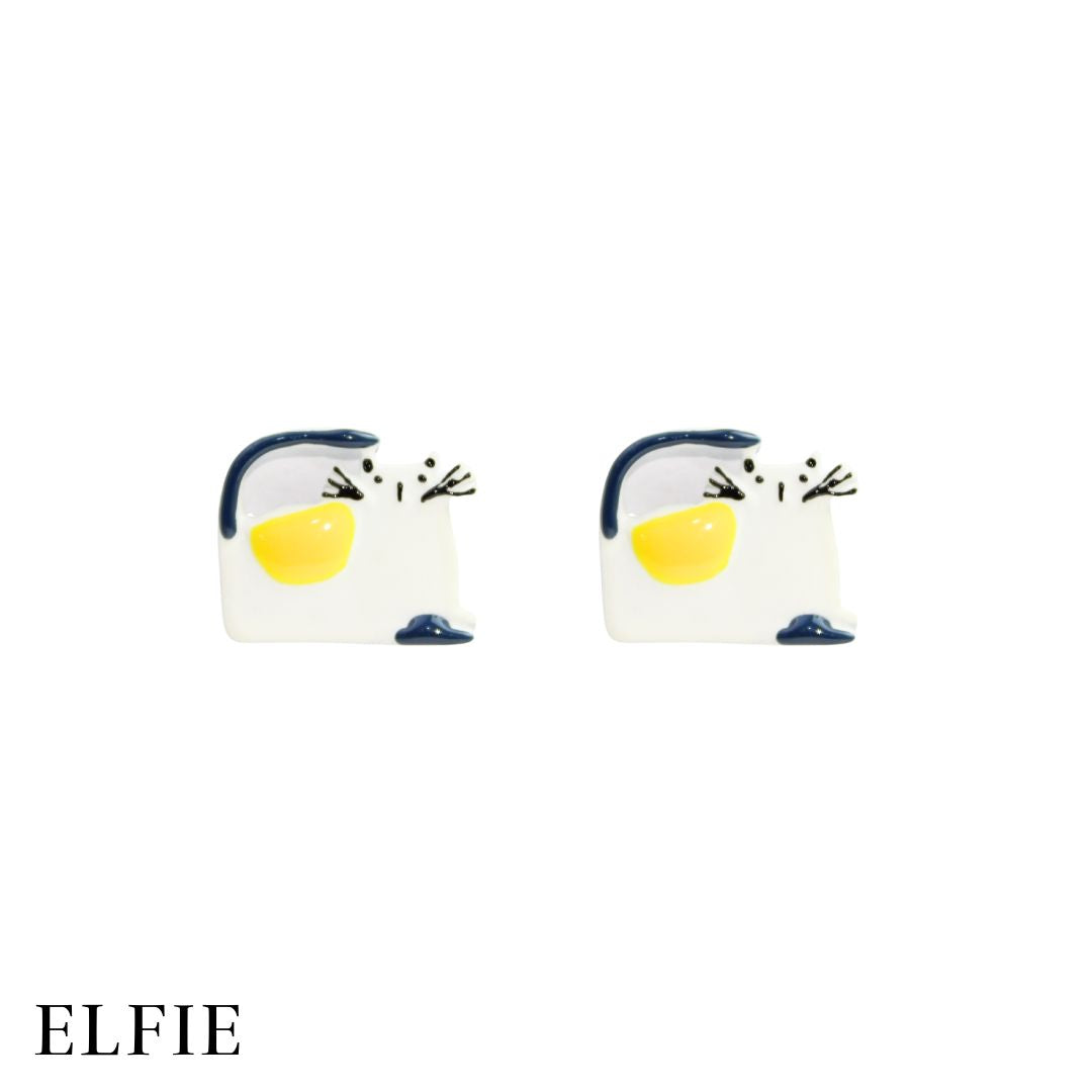 Big Cat Rectangle Stud Earring