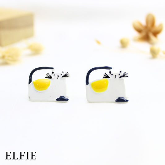 Big Cat Rectangle Stud Earring