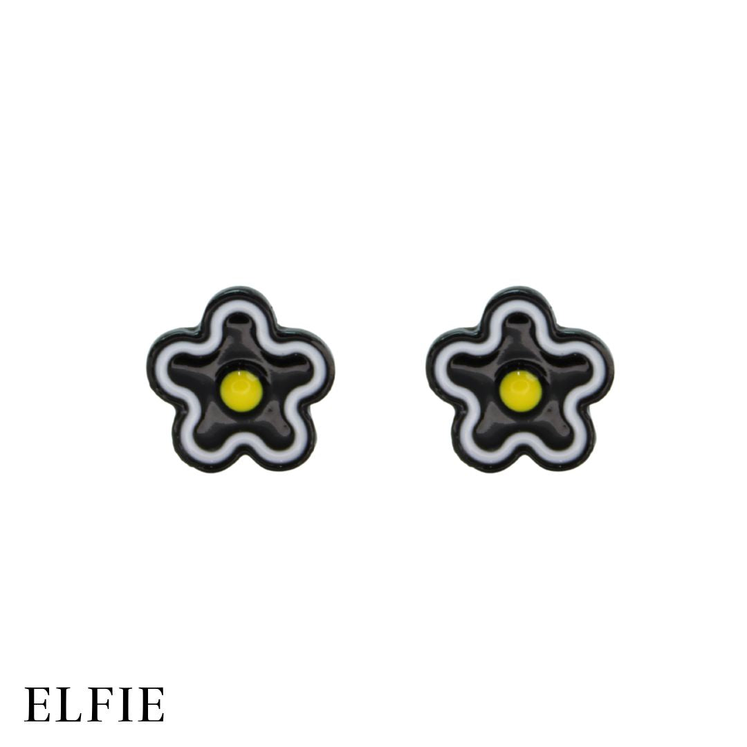 Black Daisy Stud Earring