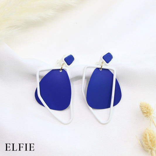 Blue White Guitar Picker Earring