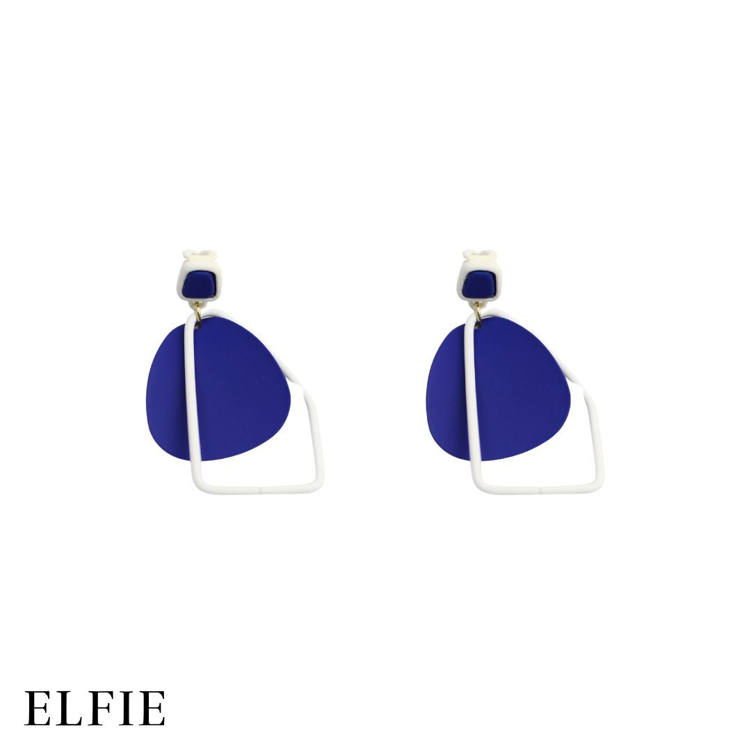 Blue White Guitar Picker Earring