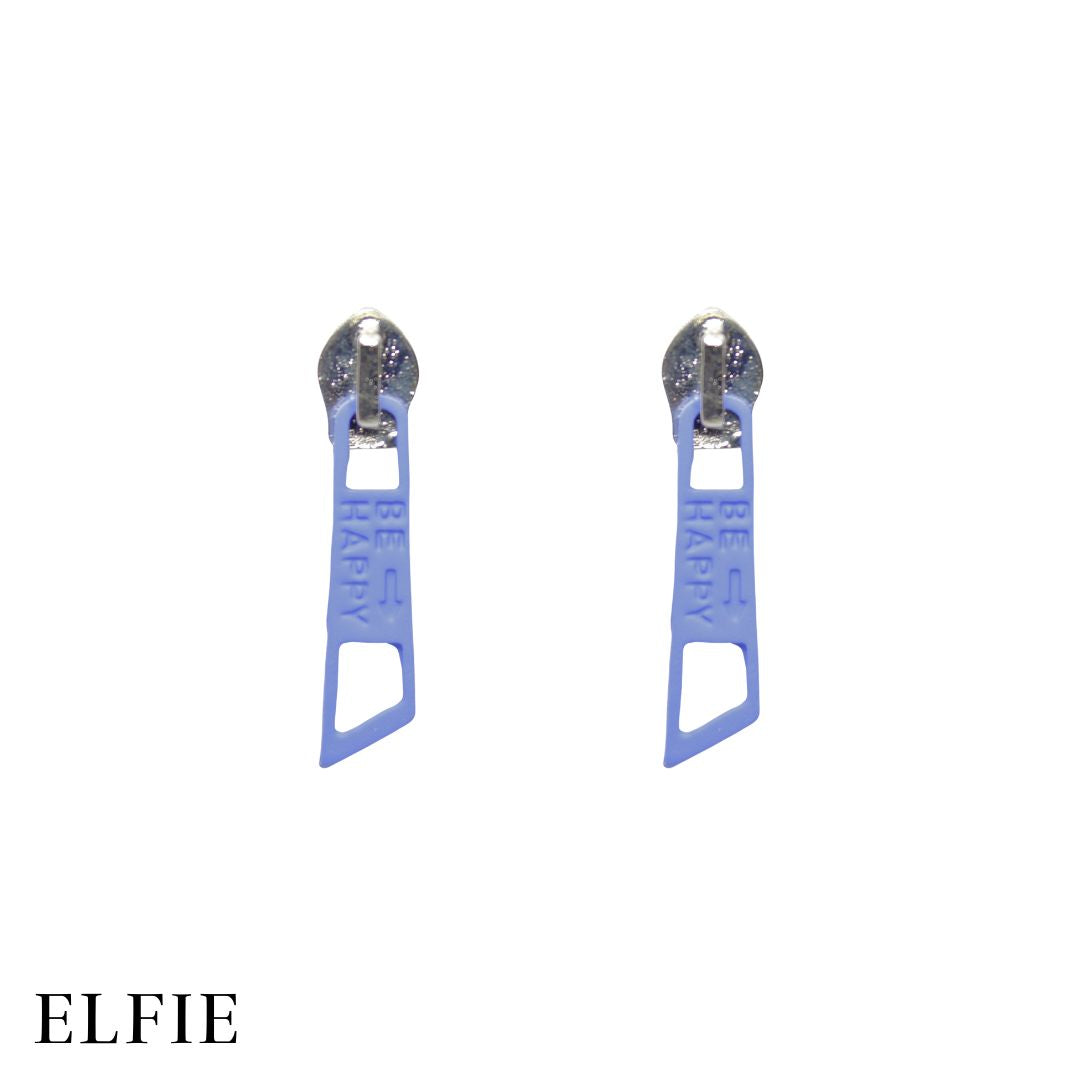 Blue Zip Stud Earring