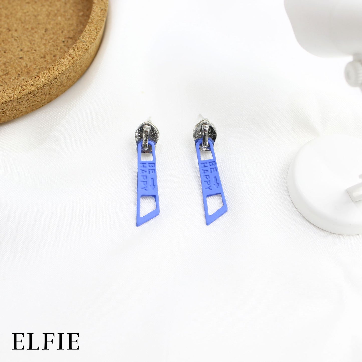 Blue Zip Stud Earring
