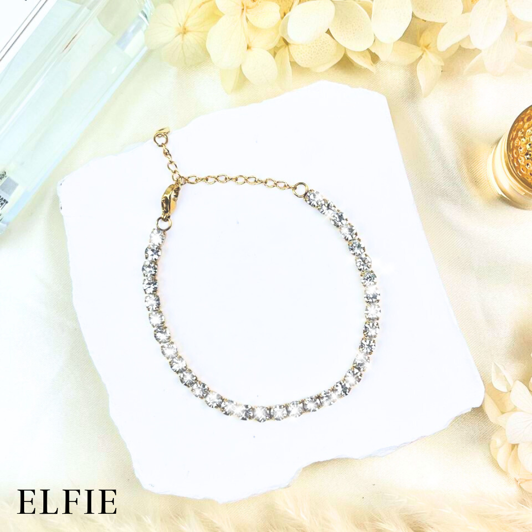 Gold Square Diamond Titanium Bracelet