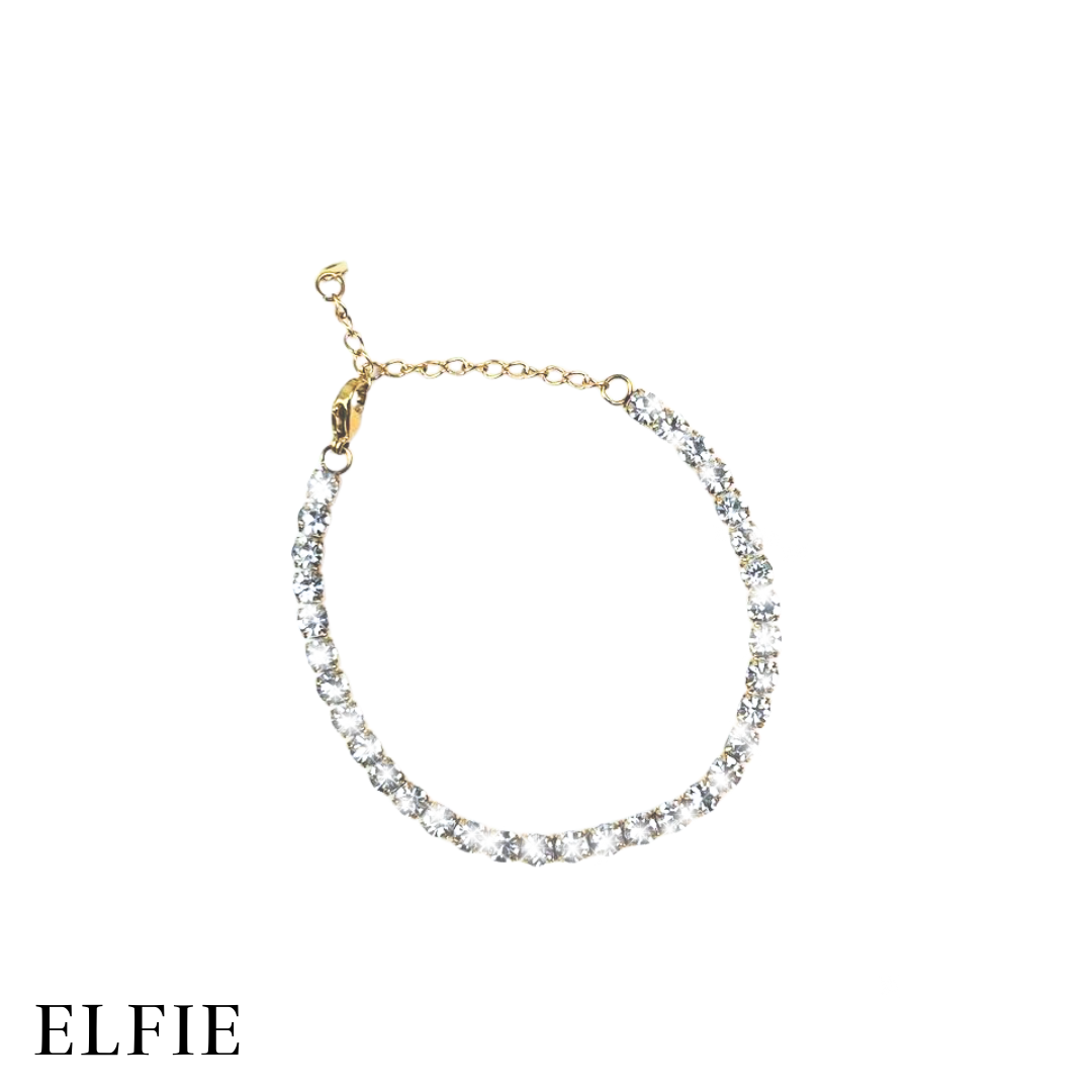 Gold Square Diamond Titanium Bracelet