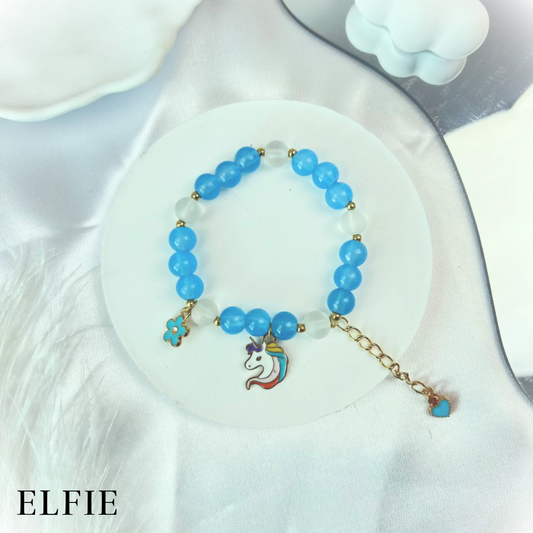 Blue Unicorn Glass Bracelet
