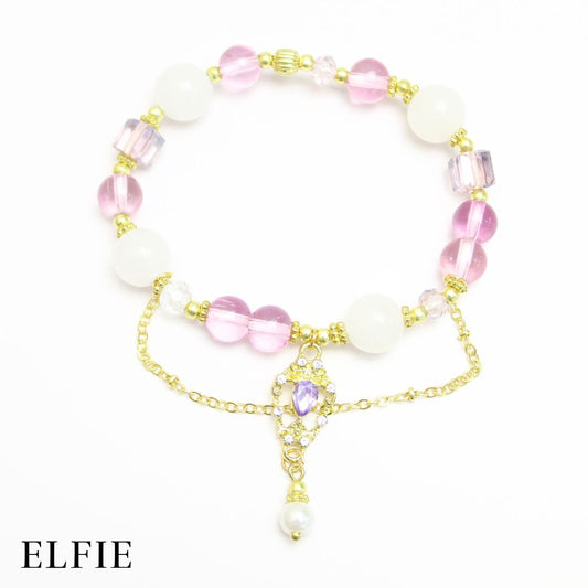 Purple Pendant Beaded Glass Bracelet