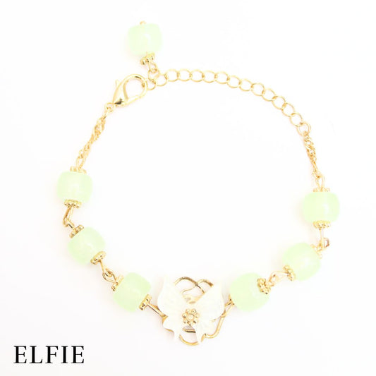 Jade Green Butterfly Glass Bracelet