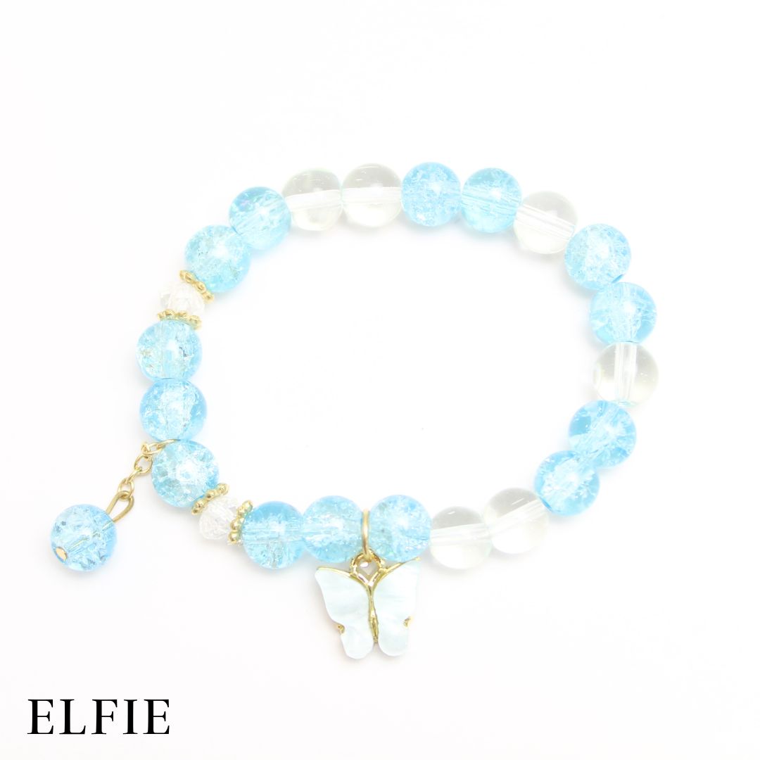 Butterfly Beaded Glass Bracelet