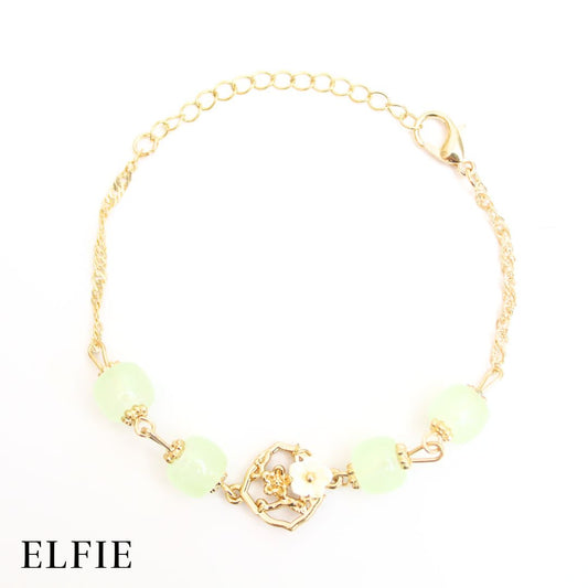 Jade Green Sakura Glass Bracelet