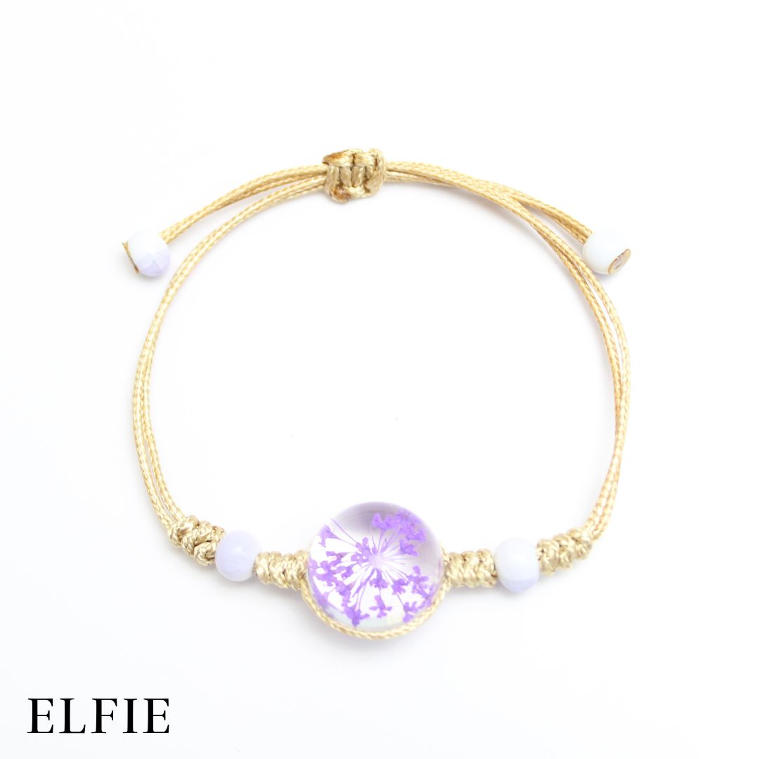 Crystal Dried Flower Ceramic Bracelet