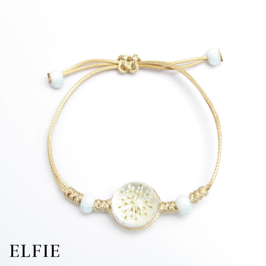 Crystal Dried Flower Ceramic Bracelet
