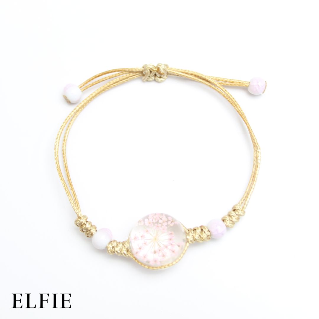 Crystal Dried Flower Ceramic Bracelet