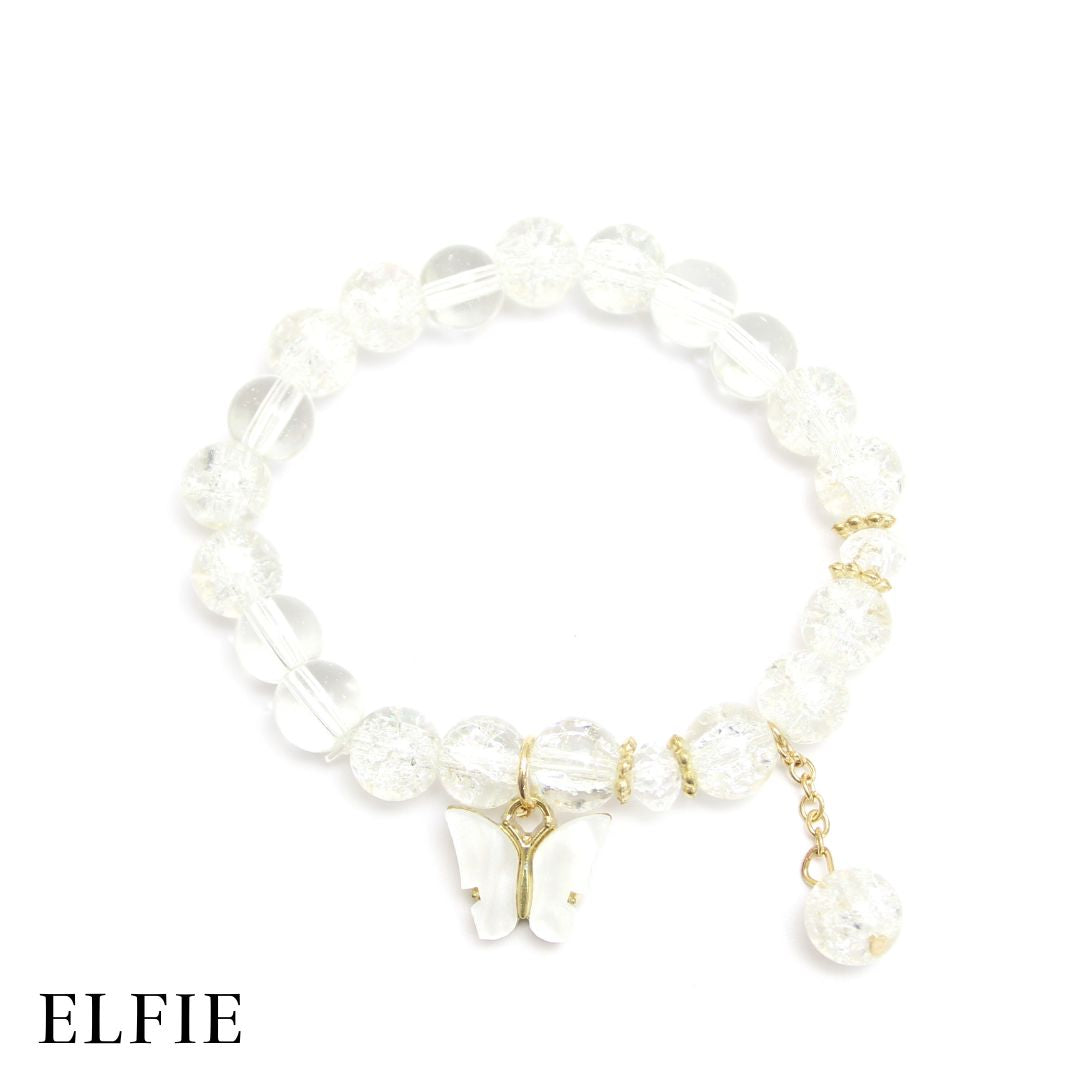 Butterfly Beaded Glass Bracelet