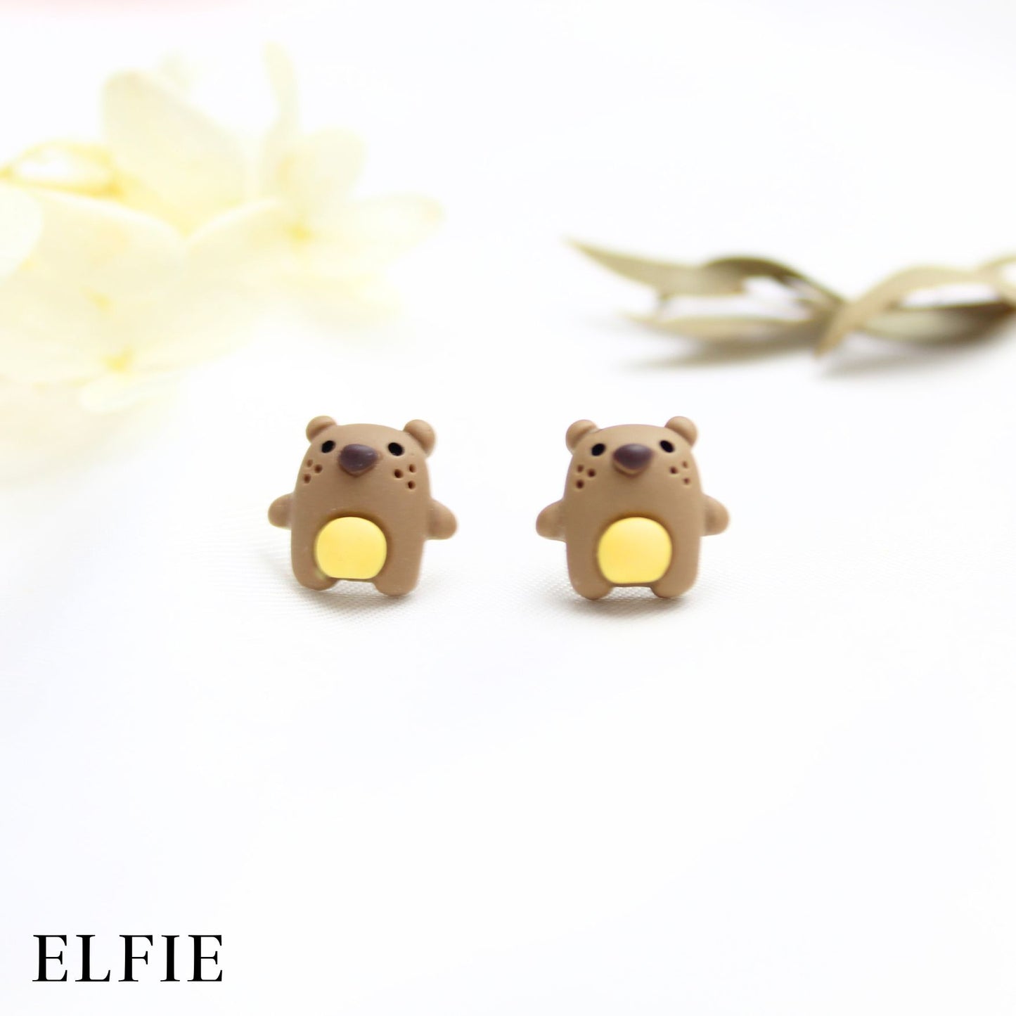 Brown Teddy Stud Earring