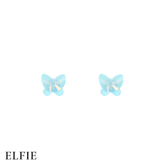 Butterfly Blue Crystal Stud Non-Titanium Earring