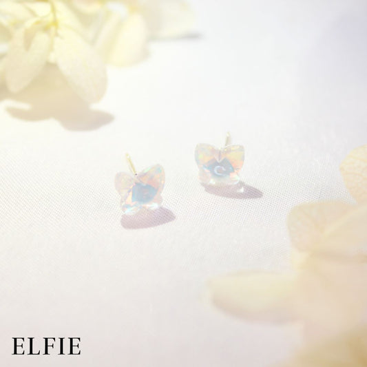 Butterfly White Crystal Stud Earring