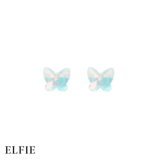 Butterfly White Crystal Stud Non-Titanium Earring