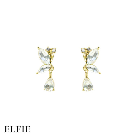 Butterfly Wing Diamond Stud Non-Titanium Earring
