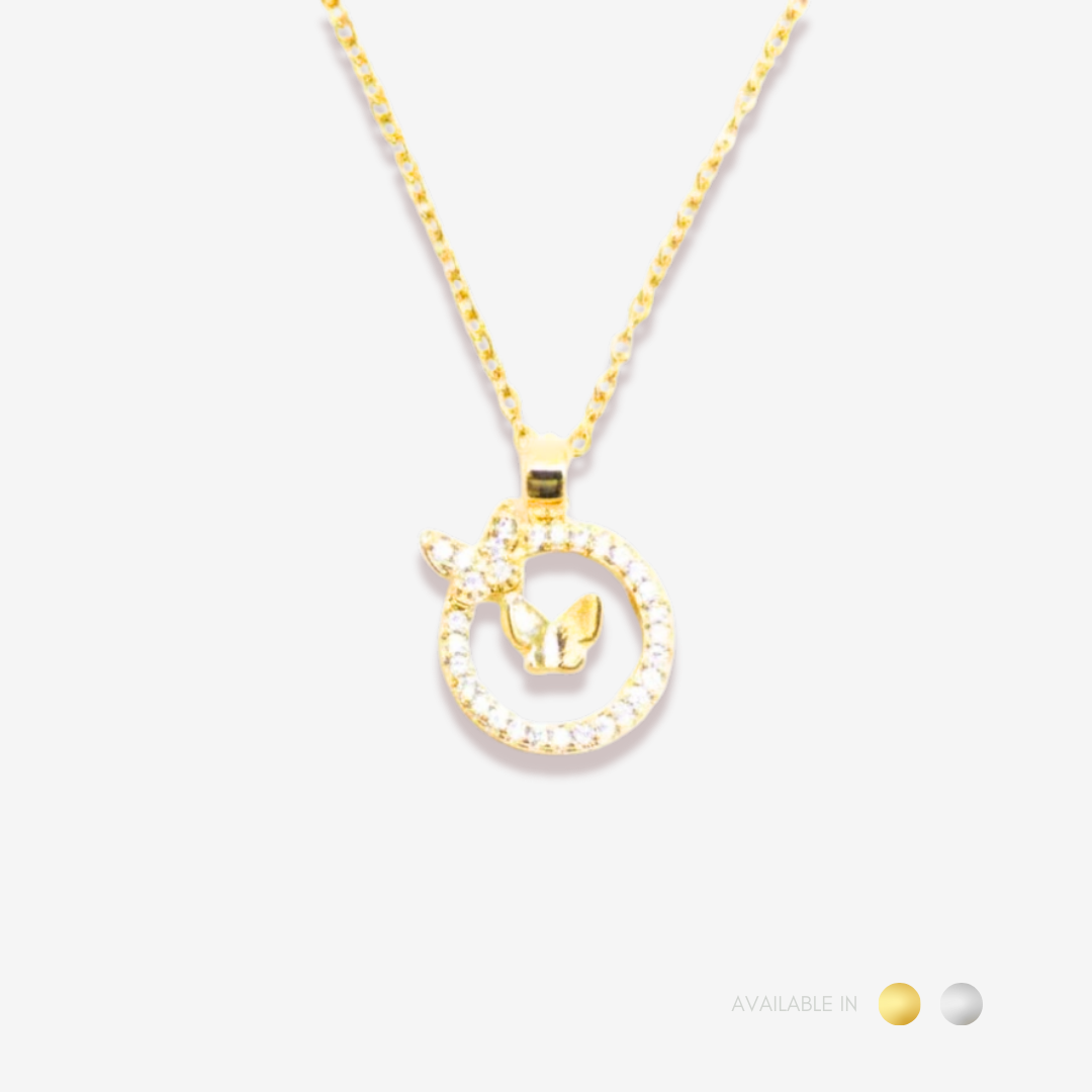 Butterfly Aura Gold Titanium Necklace