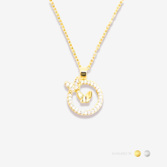 Butterfly Aura Gold Titanium Necklace