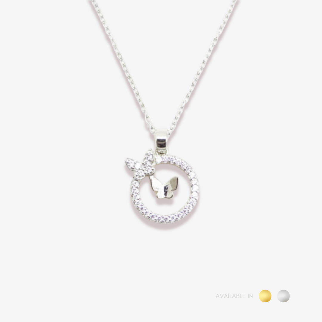 Butterfly Aura Gold Titanium Necklace
