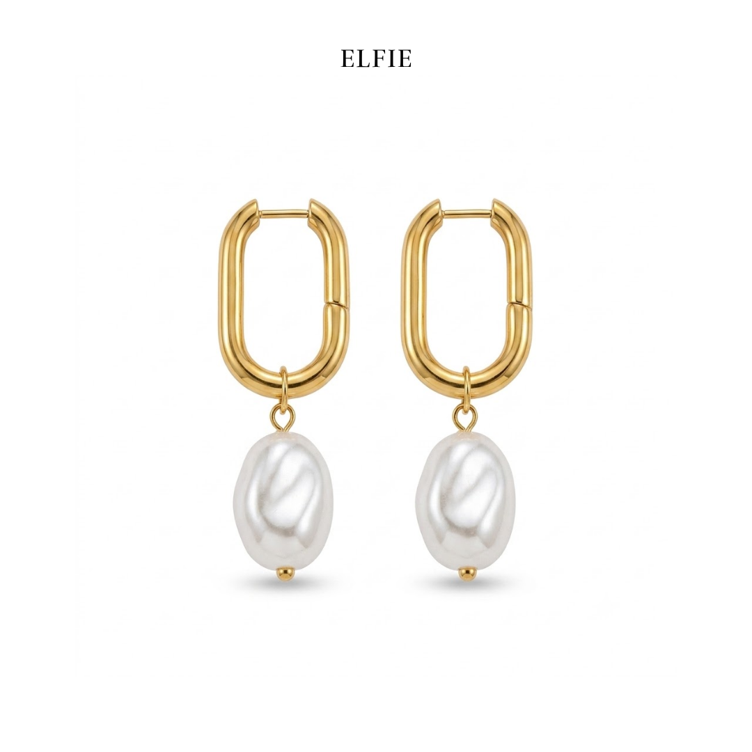Bianca Freshwater Pearl Hoop Titanium Earrings