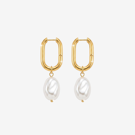 Bianca Freshwater Pearl Hoop Titanium Earrings