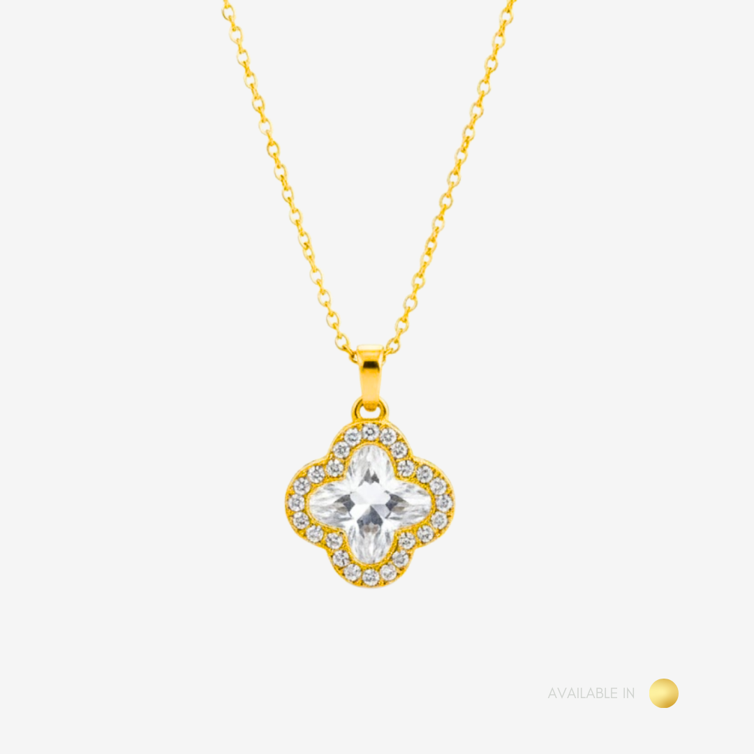 Marea Clover Gold Titanium Necklace