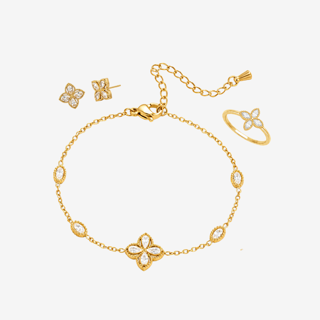 Camelia Sigil Gold Titanium Jewelry Set