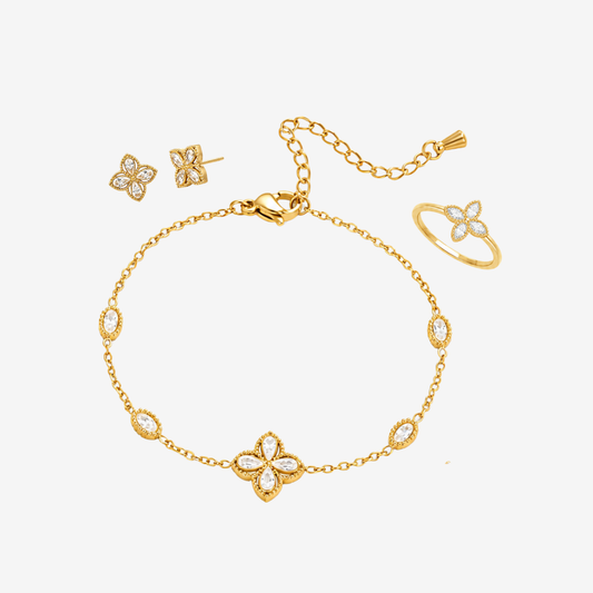 Camelia Sigil Gold Titanium Jewelry Set