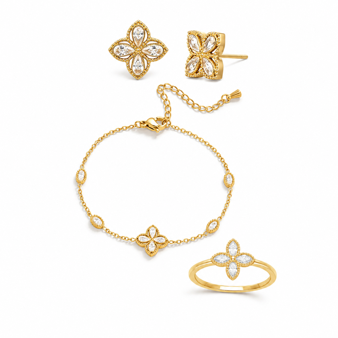 Camelia Sigil Gold Titanium Jewelry Set