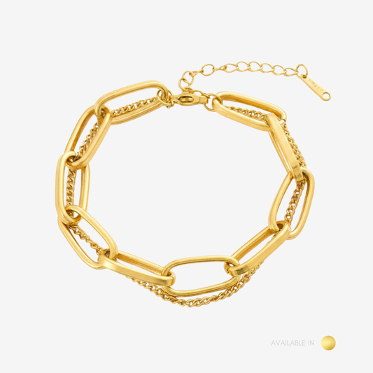 Cascade Link Gold Titanium Bracelet