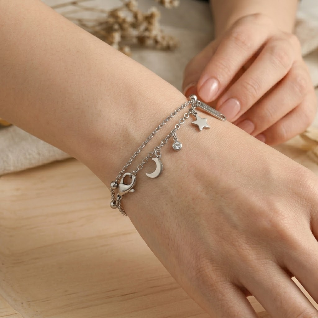 Celestial Star Luxe Silver Titanium Bracelet