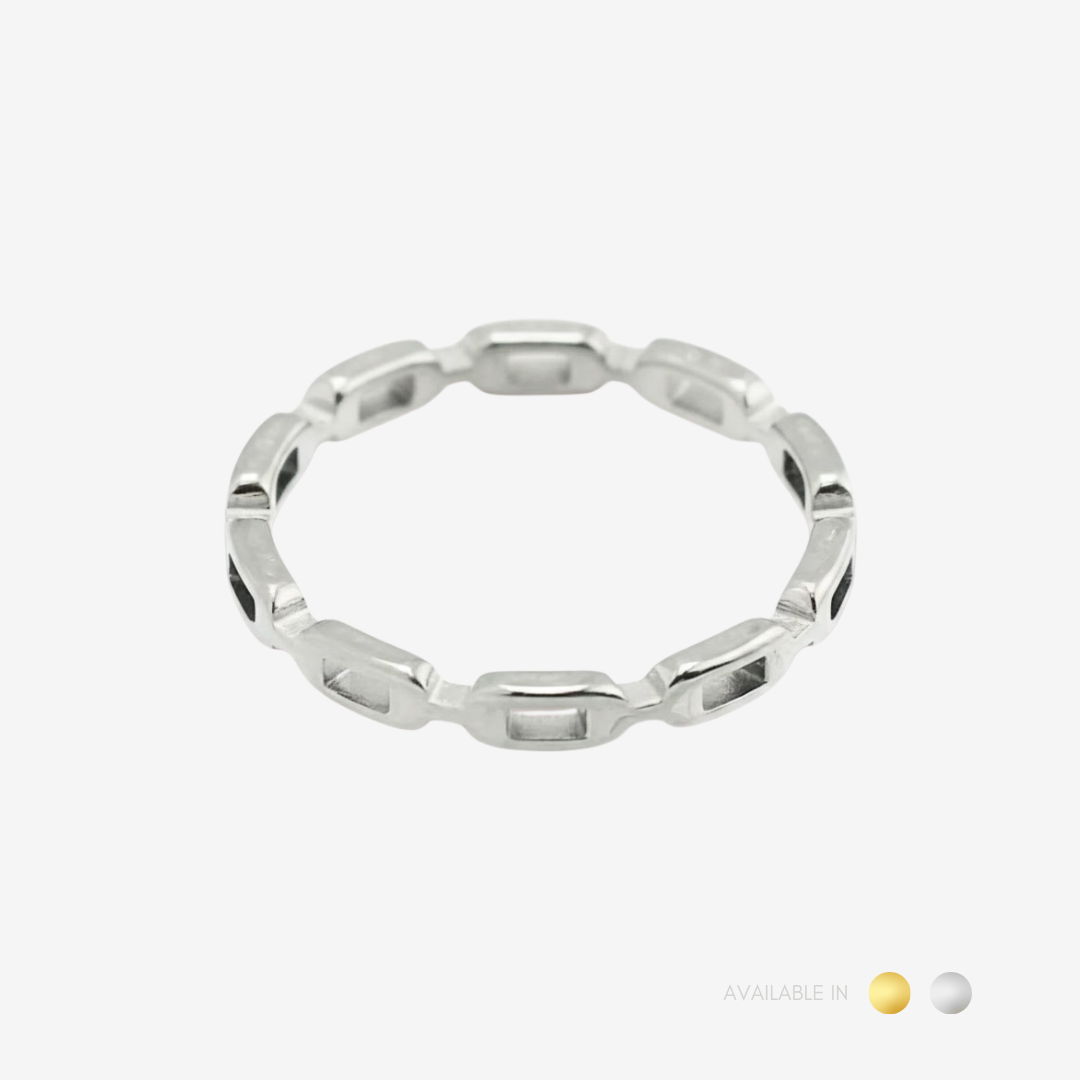 Celine Chain Silver Titanium Ring