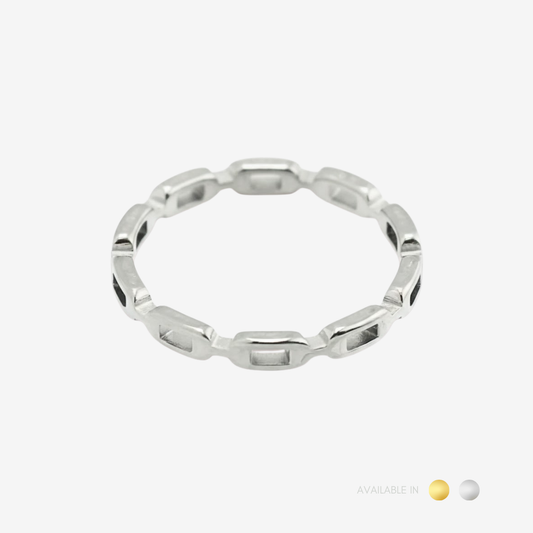 Celine Chain Silver Titanium Ring