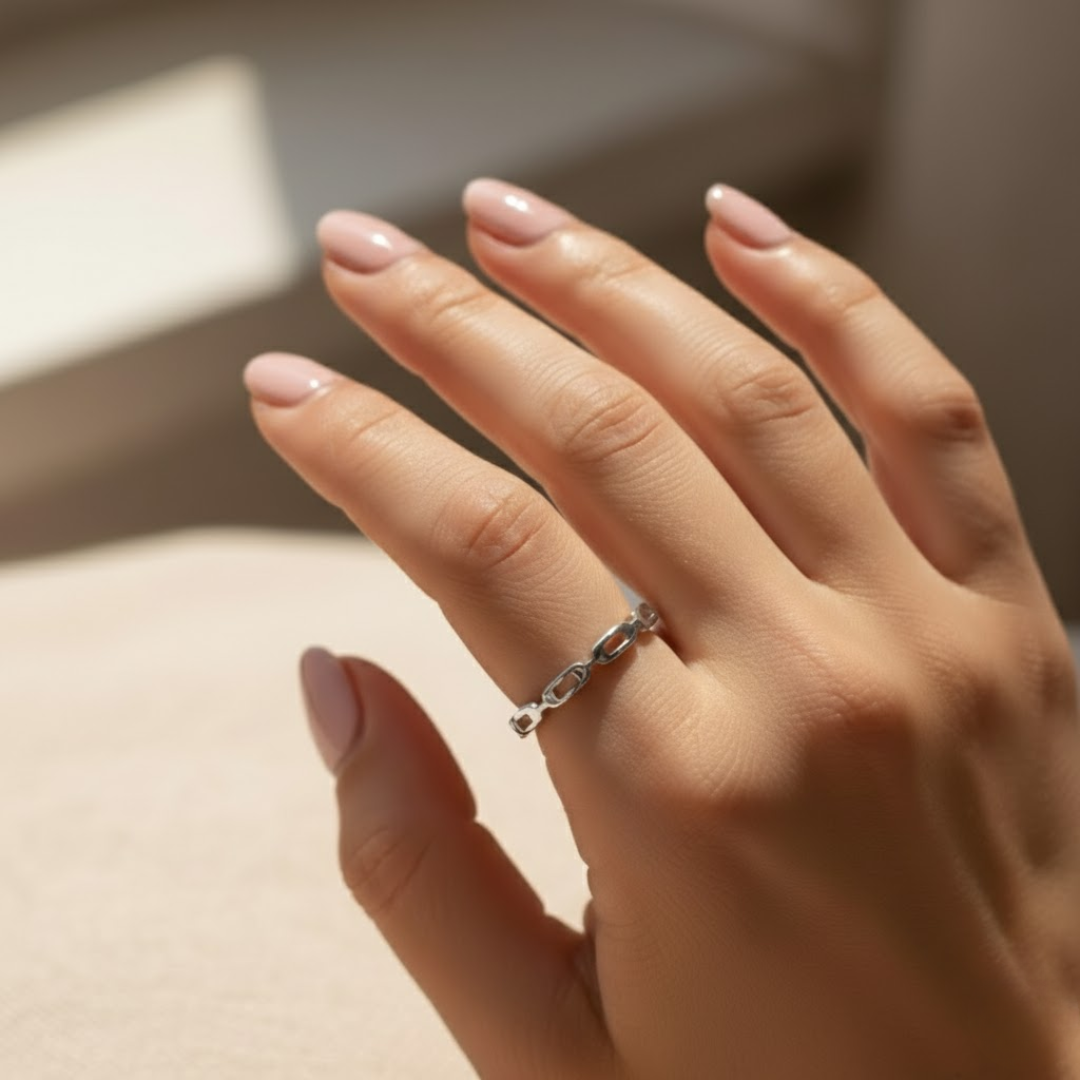 Celine Chain Gold Titanium Ring