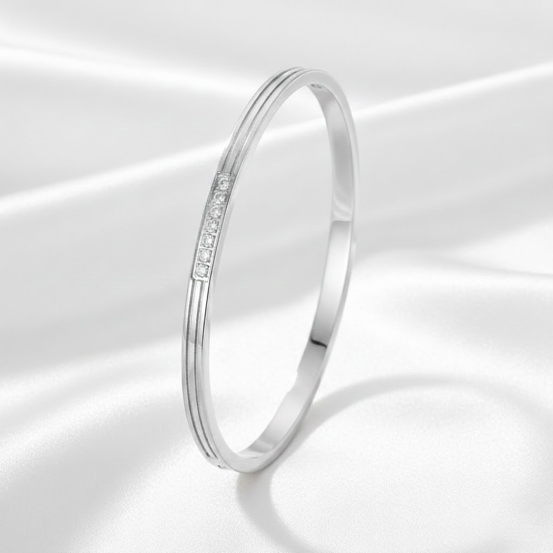 Clara Silver Titanium Bangle
