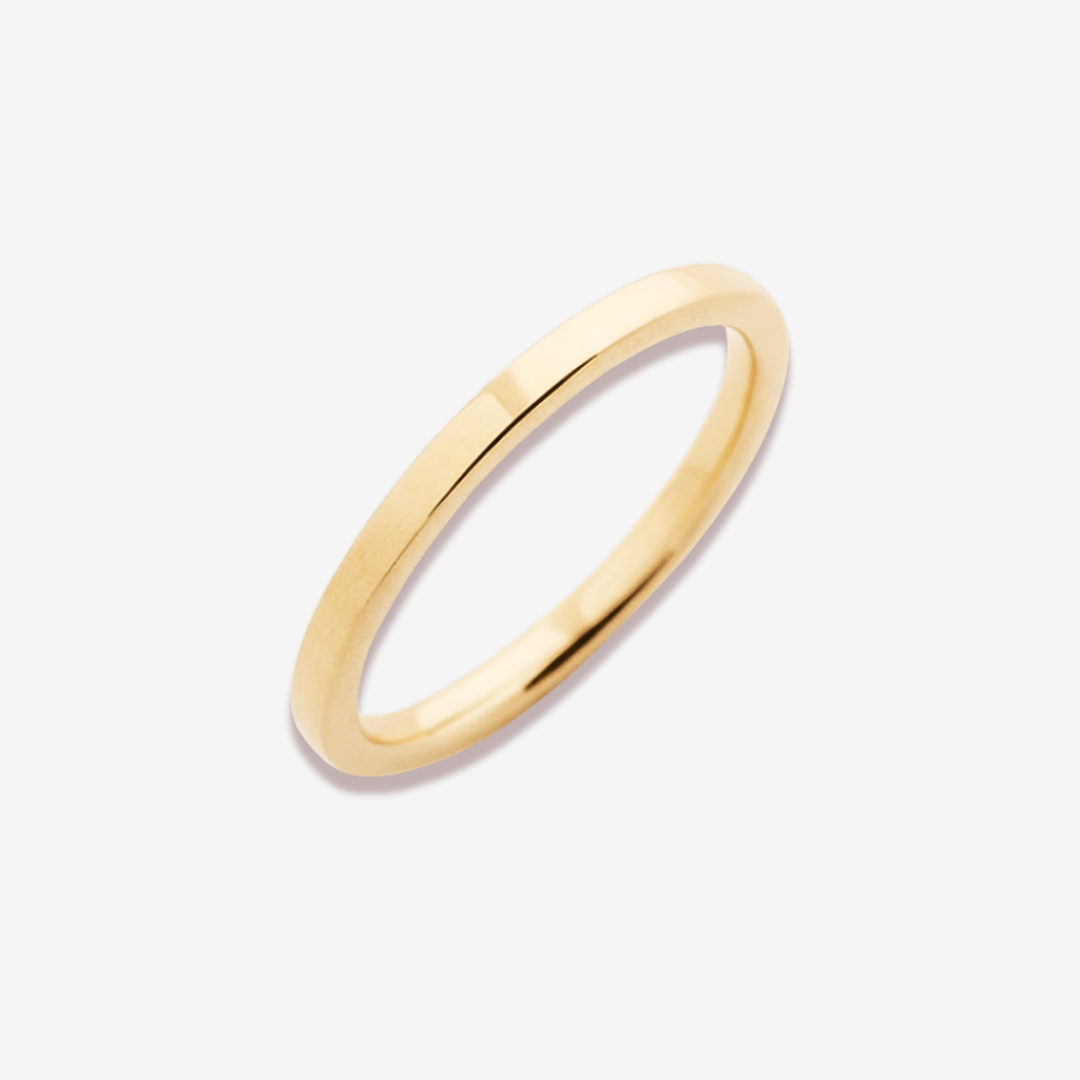 Classic Midline Silver Titanium Ring