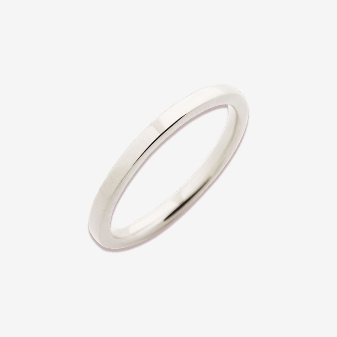 Classic Midline Silver Titanium Ring