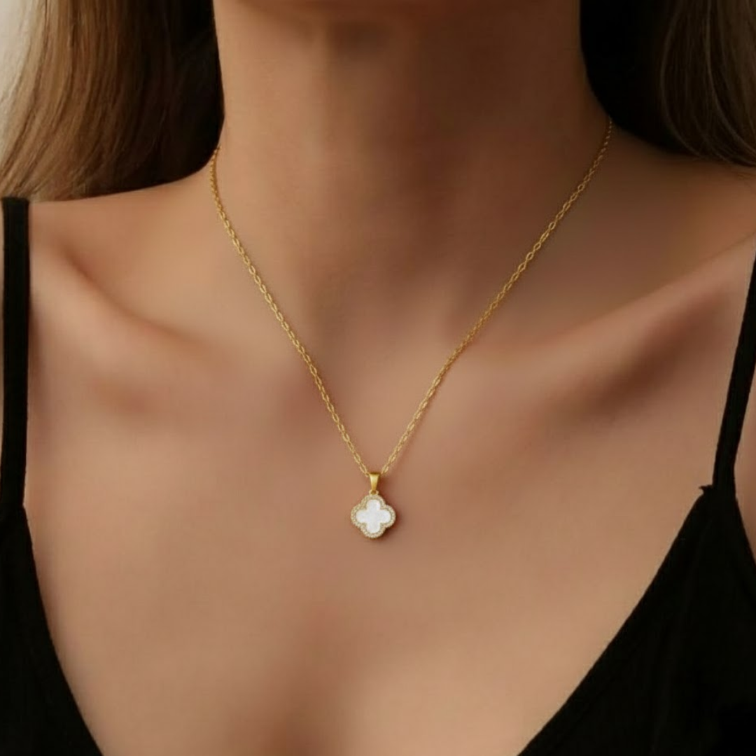 Cloverlumina Gold Titanium Necklace