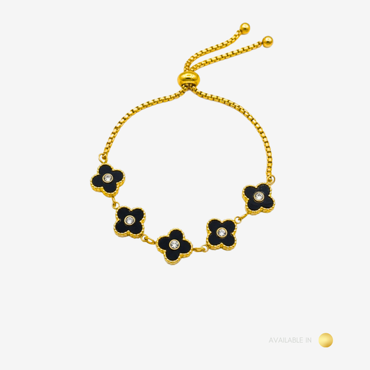 Clover Royale Gold Black Titanium Bracelet